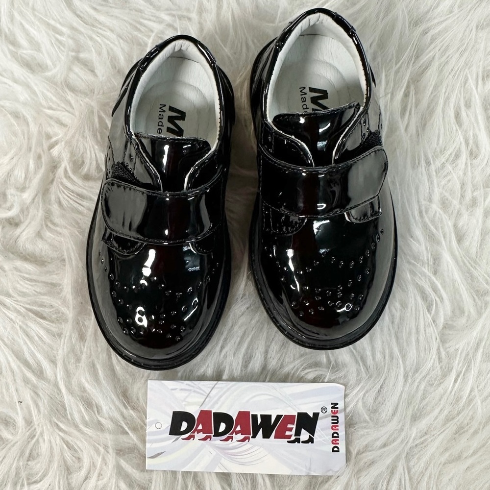 Dadawen Toddler Size 21/155 (US 5.5) Black Patent Leather Dress Shoes Tuxedo